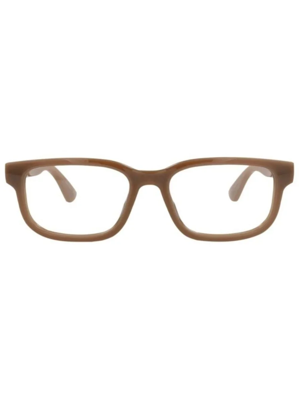 New Gucci Mens Square/Rectangle Brown Brown Transparent Fashion Designer Eyeglas
